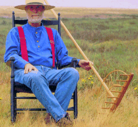 Shaker sitting in chair